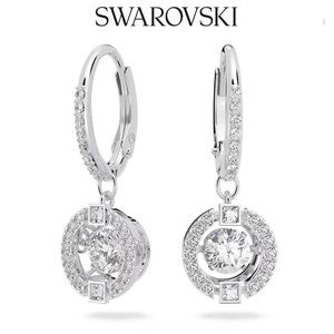 Swarovski Sparkling Dancing Round Cut Clear Drop Earrings